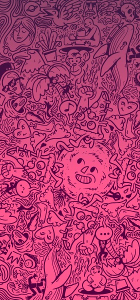 Doodle Pink by Deivid Sáenz Wallpaper