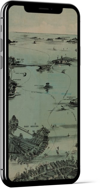 Vintage Boston Map Wallpaper