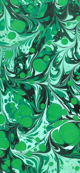 Paper Marbling Texture in Green and Black Wallpaper