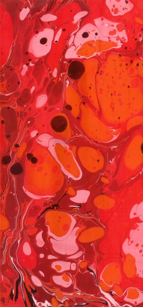 Paper Marbling Texture in Red Wallpaper