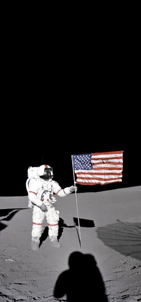 Alan Shepard planting the flag Wallpaper